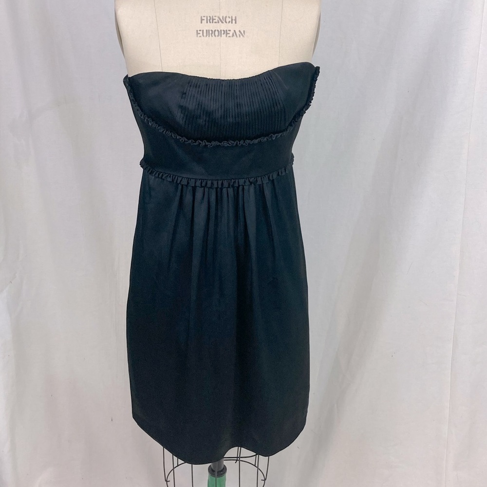 Strapless BCBG corset satin cocktail sheath dress